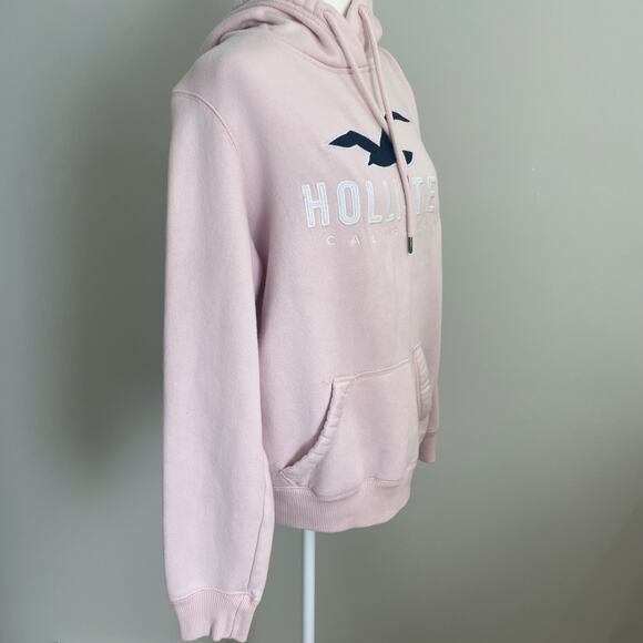 Hollister Y2K Pink Hoodie Women’s Sz Large Pullover Embroidered Spellout - Picture 10 of 10